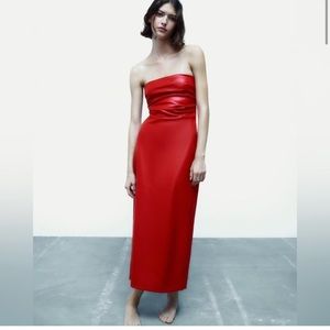 Zara FAUX LEATHER DRESS